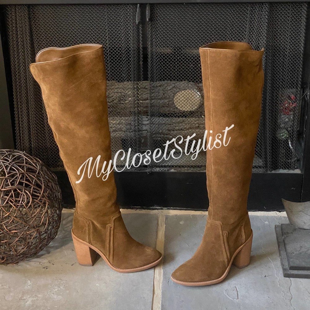 Vince Camuto Over The Knee Boots Melaya NEW & STUNNING! Iconic Chestnut Brown